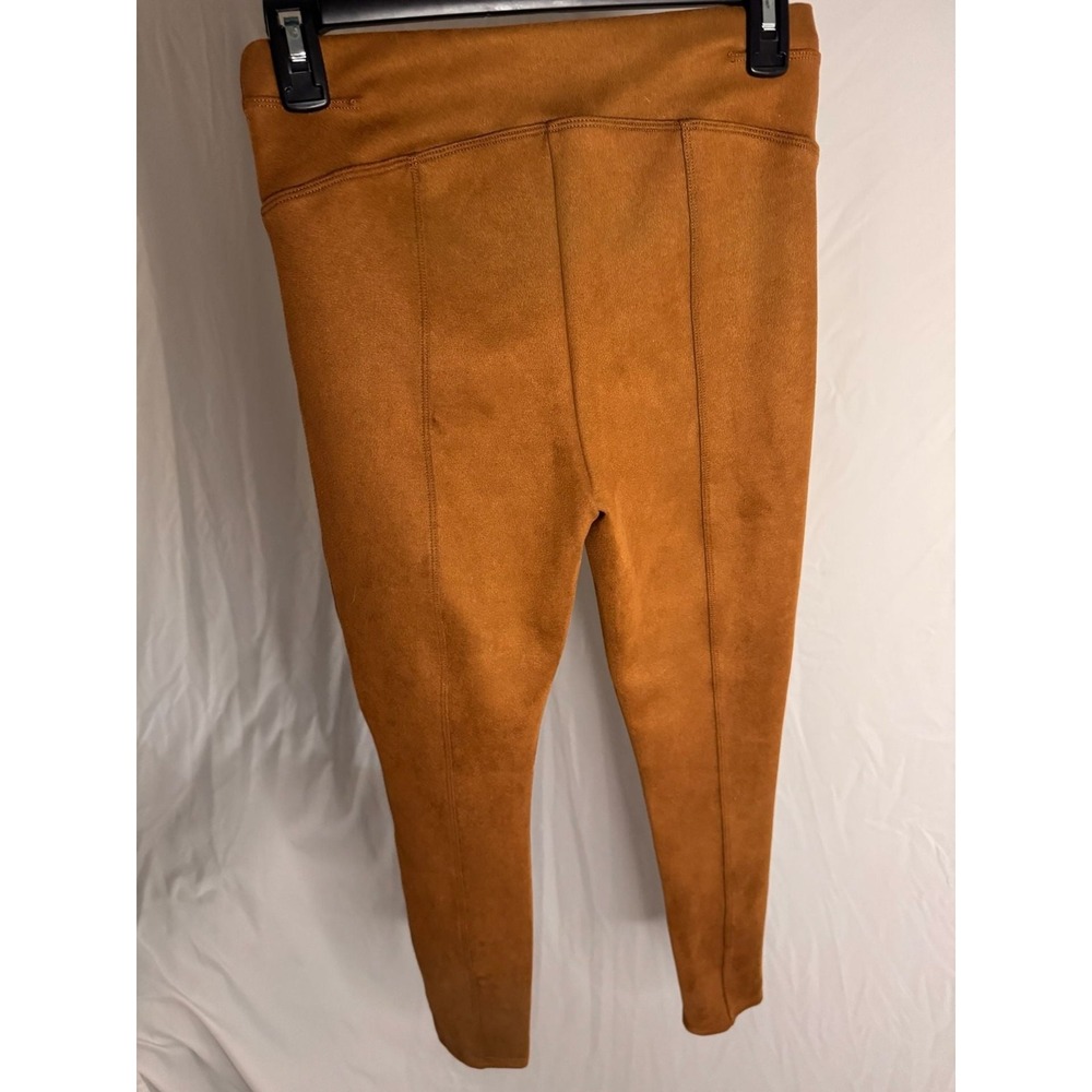 Spanx - Faux Suede Leggings‎ Seamed - Camel Brown - S Petite - Women